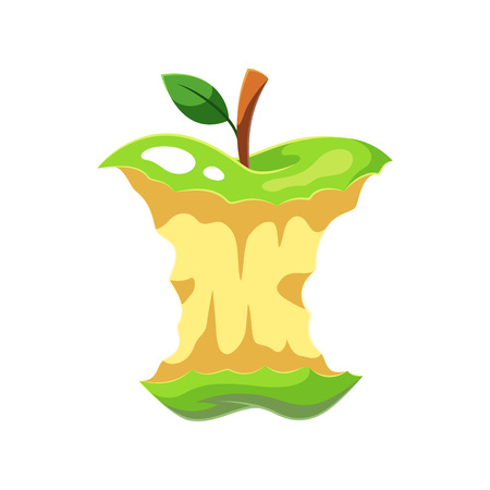 Green aapple bited cartoonのイラスト素材