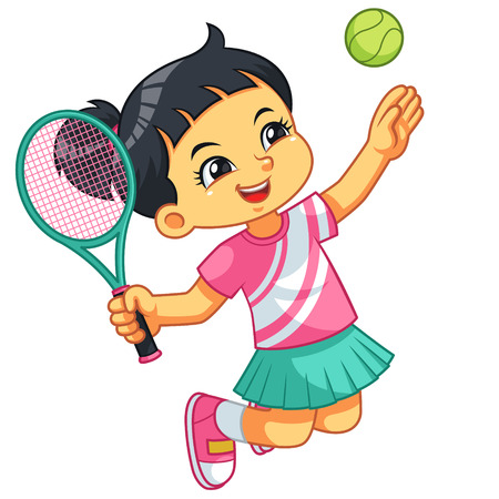 Tennis Girl Jump Smash.
のイラスト素材