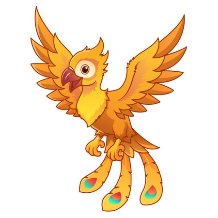 Little Phoenix Cartoon Illustrationのイラスト素材