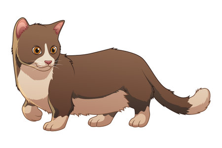 Munchkin Cat Cartoon Animal Illustrationのイラスト素材