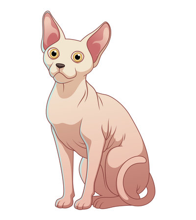 Sphynx Cat Cartoon Animal Illustrationのイラスト素材