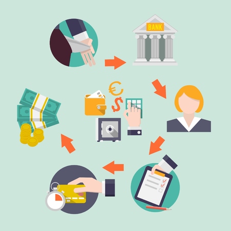 Bank credit icons. のイラスト素材