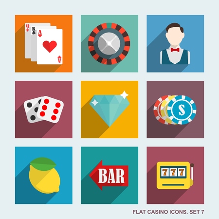 casino flat icons.のイラスト素材