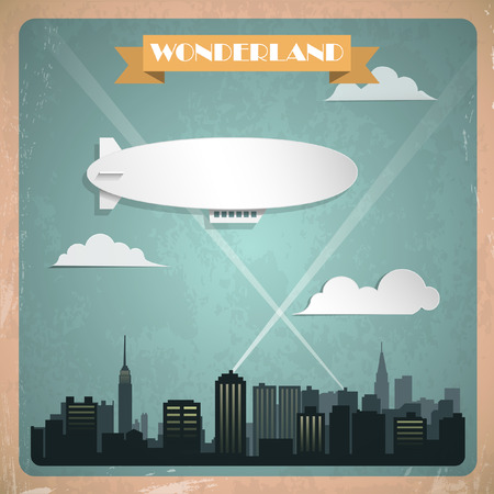 Vintage zeppelin. Vector illustrationのイラスト素材