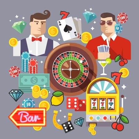 Creative casino and poker compositionのイラスト素材