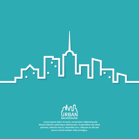 Urbanistic landscape flat vector illustrationのイラスト素材