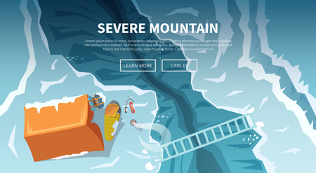 Vector background on the theme of Climbing, Trekking, Hiking, Mountaineering. Extreme sports, outdoor recreation, adventure in the mountains, vacation. Achievementのイラスト素材