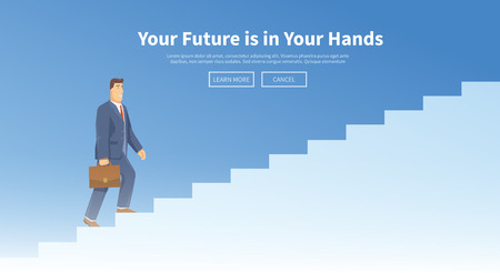 Multicolor stock exchange trading set of web banners. Equity market. World economy major trends. Modern flat design. People walking down the stairs.のイラスト素材