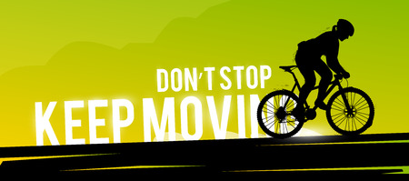 Motivational concept silhouette of the biker.のイラスト素材