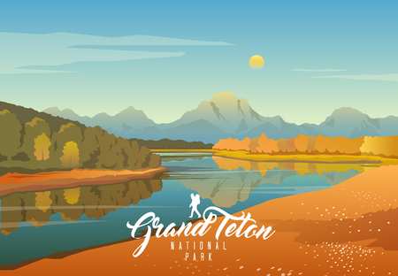 Grand Teton national park. Nature of Wyoming. Moran.の写真素材