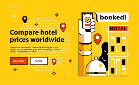 Compare hotel prices worldwide.のイラスト素材