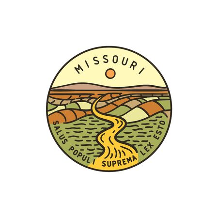 Missouri River. State of Missouri.のイラスト素材