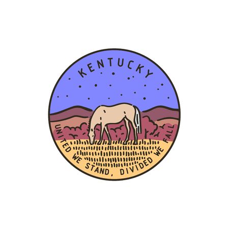 Kentucky. River Eating horseのイラスト素材