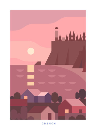 Travel vector poster. USA.のイラスト素材