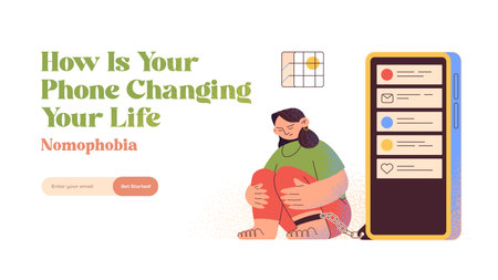 Vector illustration concept of web page design for website and mobile website development. landing page. Digital Detox Concept. Social Media Detox. Life without gadgets. internet addiction. nomophobia.のイラスト素材