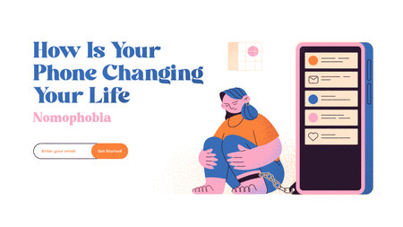 Vector illustration concept of web page design for website and mobile website development. landing page. Digital Detox Concept. Social Media Detox. Life without gadgets. internet addiction. nomophobia.のイラスト素材