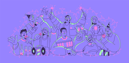 New Years Eve partyのイラスト素材