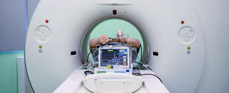 Magnetic resonance imaging scan with patient during the procedure.