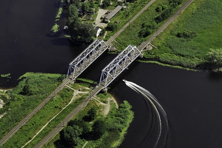 Double railway bridgeの写真素材