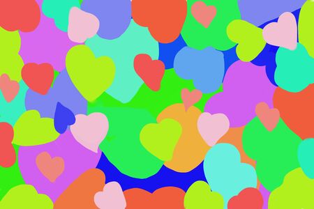 ultracolored multicolored hearts symbol backgroundの写真素材