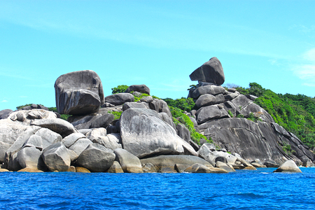 Rocky coast of Similan Islands.の写真素材