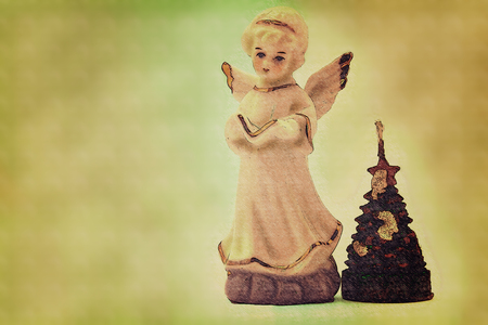 Christmas angel postcardの写真素材