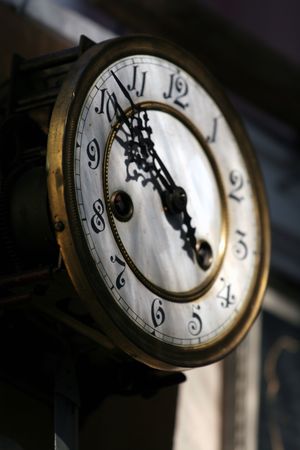 Old Clock, focus on the leftの写真素材