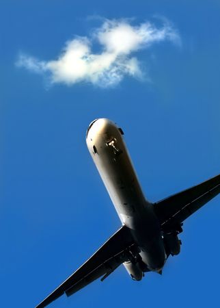Airplane in motionの写真素材