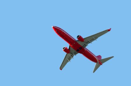 airliner in sky, taking offの写真素材