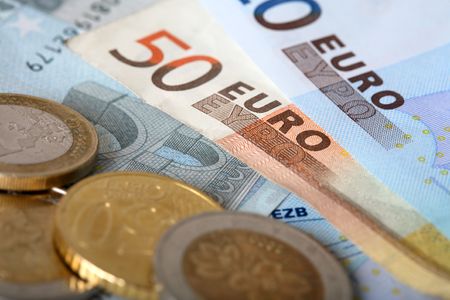 Colorful euro banknotesの写真素材