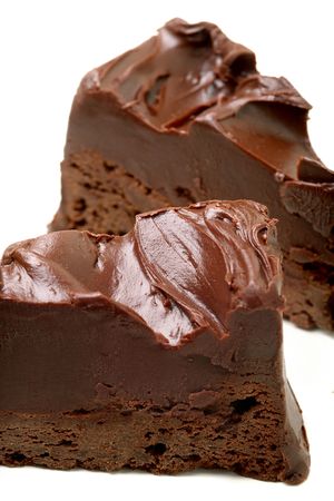 Chocolate Cake isolated on whiteの写真素材
