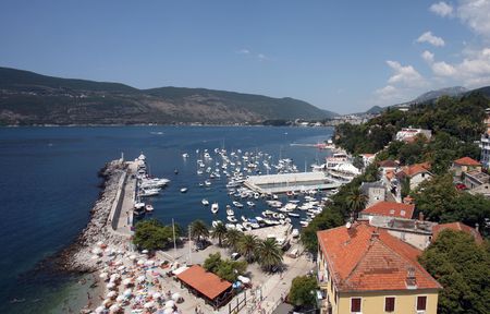 Mediterranean resort town. Herceg Novi, Montenegroの写真素材