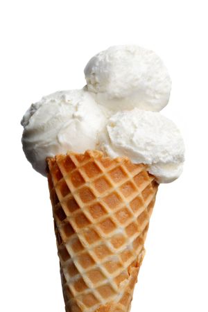 vanilla ice cream coneの写真素材