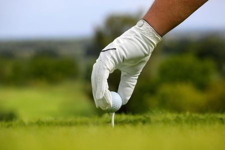 Close-up of a golf ballの写真素材