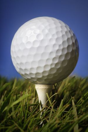 Golf ball in grassの写真素材
