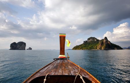 Long tail boat in Thailandの写真素材