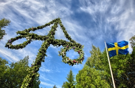 Midsummer celebrations in  Stockholm, Swedenの写真素材