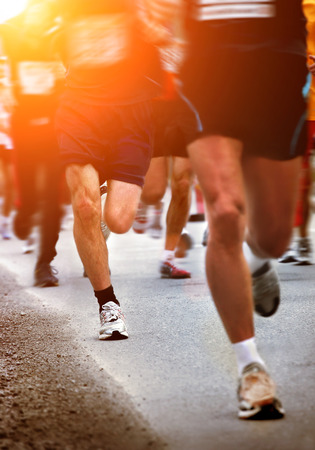 Marathon runners - blurred motion