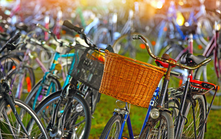 Bicycles parking lotの写真素材