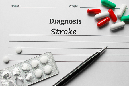 Stroke on the diagnosis list, medical conceptの写真素材