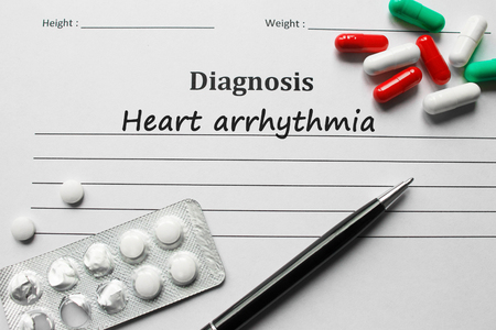 Heart arrhythmia on the diagnosis list, medical conceptの写真素材
