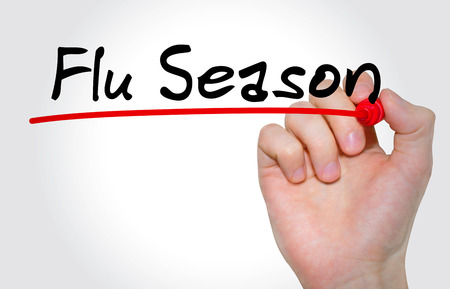 Hand writing inscription Flu Season with marker, conceptの写真素材