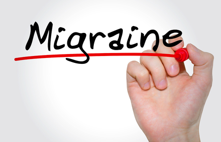 Hand writing inscription Migraine with marker, conceptの写真素材