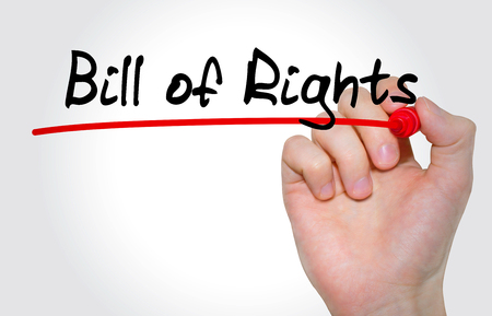 Hand writing inscription Bill of Rights with marker, conceptの写真素材