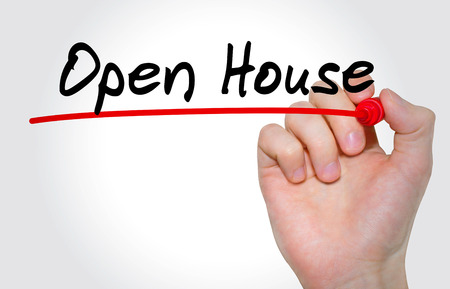 Hand writing inscription Open House with marker, conceptの写真素材