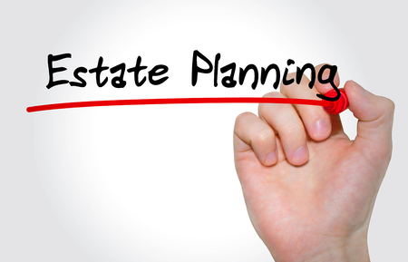 Hand writing inscription Estate Planning with marker, conceptの写真素材