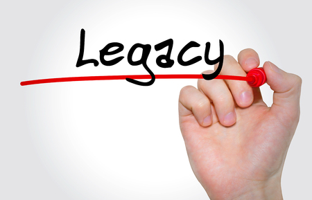 Hand writing inscription Legacy with marker, conceptの写真素材