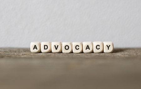 Word ADVOCACY made with wood building blocksの写真素材