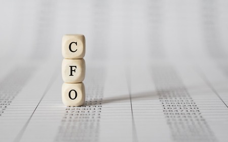 Word CFO made with wood building blocksの写真素材