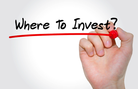 Hand writing inscription Where to invest with marker, conceptの写真素材